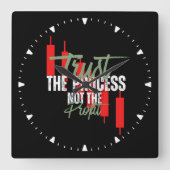 Horloge Carrée Trade Motivation | Trust | Self discipline (Recto)