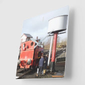 HORLOGE CARRÉE TRAIN À VAPEUR (Angle)