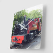 HORLOGE CARRÉE TRAIN À VAPEUR (Angle)