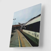 Horloge Carrée train de style vintage (Angle)