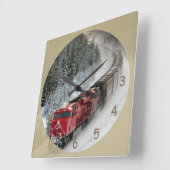 Horloge Carrée Train diesel classique (Angle)