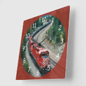 Horloge Carrée Train diesel classique (Angle)