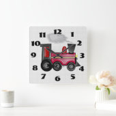Horloge Carrée Train Dimensionnel (Maison)