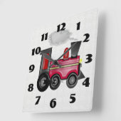 Horloge Carrée Train Dimensionnel (Angle)