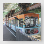 Horloge Carrée Train flottant Orange Blue Wuppertal (Recto)