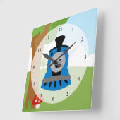 Horloge Carrée Train mignon (Angle)