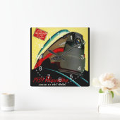 Horloge Carrée Train vintage Hiawatha rationalisé (Maison)