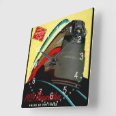 Horloge Carrée Train vintage Hiawatha rationalisé (Angle)