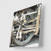 HORLOGE CARRÉE TRAINS À VAPEUR (Angle)