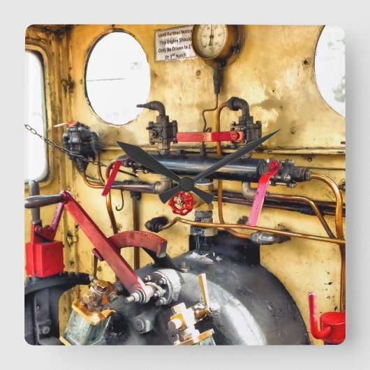 HORLOGE CARRÉE TRAINS À VAPEUR (Recto)