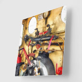 HORLOGE CARRÉE TRAINS À VAPEUR (Angle)