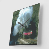 Horloge Carrée Trains de between_Steam attrapés par Scotsman de (Angle)