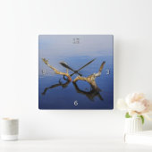 Horloge Carrée Tranquillité des bords des lacs (Maison)