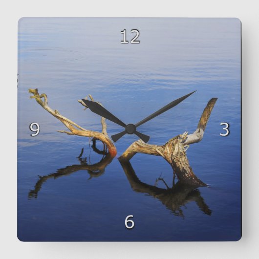 Horloge Carrée Tranquillité des bords des lacs (Recto)