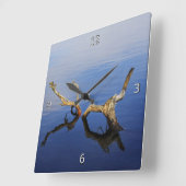 Horloge Carrée Tranquillité des bords des lacs (Angle)