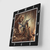 Horloge Carrée Tranquillité indigène : L'étang d'argent calme du  (Angle)