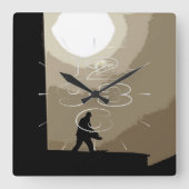 Horloge Carrée Travailleur matinal (Recto)