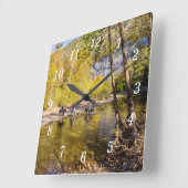 Horloge Carrée Traversée De La Mur De La Rivière Buffalo (Angle)