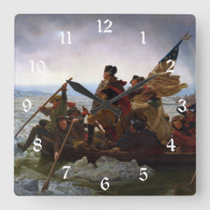Horloge Carrée Traverser le Delaware 1776 : Général George Washin