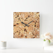 Horloge Carrée Travertine Stone Look (Maison)