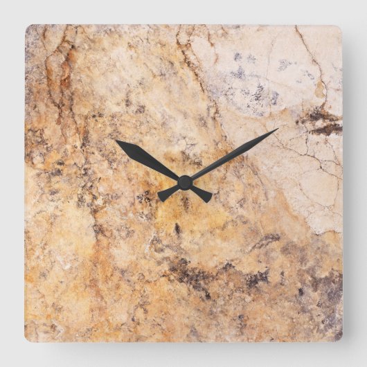 Horloge Carrée Travertine Stone Pattern Acrylique Wall Clock (Recto)