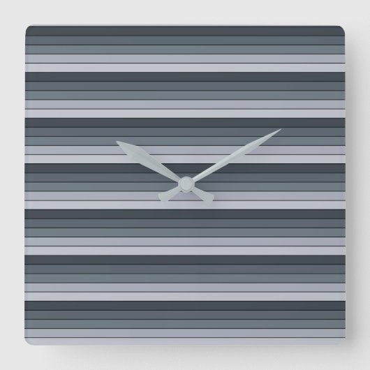 Horloge Carrée Trendy Modern Space Gris Stripes (Recto)