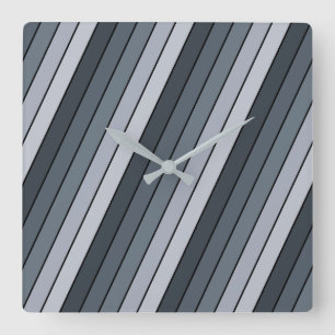 Horloge Carrée Trendy Modern Space Gris Stripes