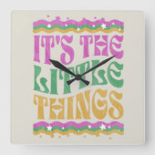 Horloge Carrée Trendy Wavy Text Inspirational Affirmation Boho (Recto)