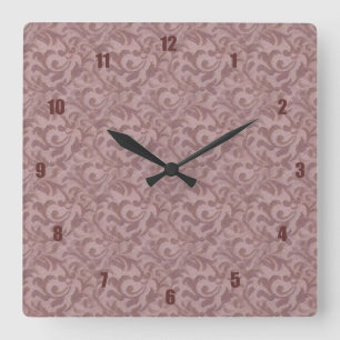 Horloge Carrée Très amusant et inhabituel Paisley rose