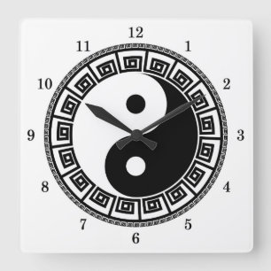 Horloge Carrée Très amusant Yin et Yang