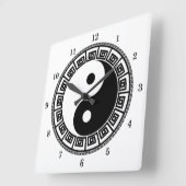 Horloge Carrée Très amusant Yin et Yang (Angle)