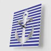 Horloge Carrée Très élégant et beau thème nautique (Angle)