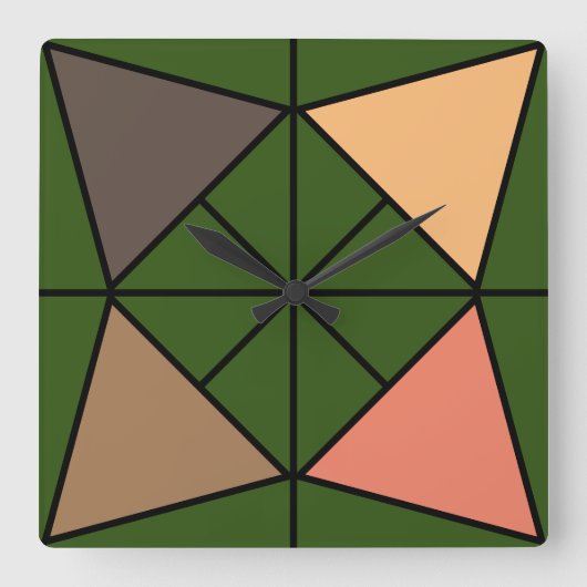 Horloge Carrée Triangle, triangulaire (Recto)