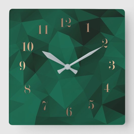 Horloge Carrée Triangles polygonaux impression géométrique (Recto)