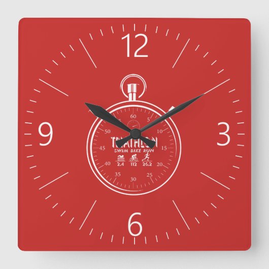 Horloge Carrée Triathlon (Recto)