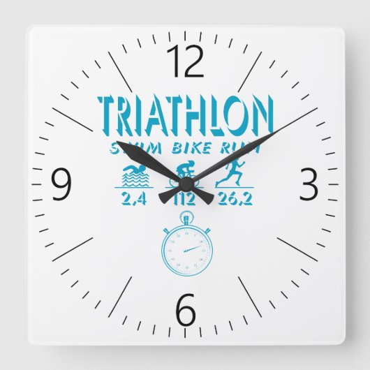 Horloge Carrée Triathlon (Recto)