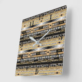 Horloge Carrée Tribal, ethnique, ornement (Angle)