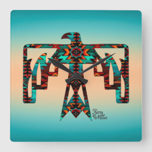 Horloge Carrée Tribal Thunderbird Wall Clock