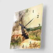 Horloge Carrée Tribal tipi (Angle)