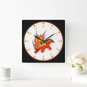 Horloge Carrée Tricératops (Maison)