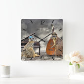 Horloge Carrée Trio de jazz (Maison)