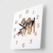 Horloge Carrée Trio du drapeau patriotique (Angle)