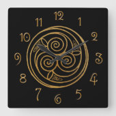 Horloge Carrée Triple Celtic Knot Swirl Mandala (Recto)