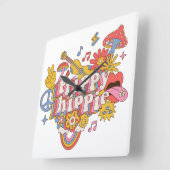Horloge Carrée Trippy Hippy (Angle)