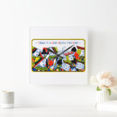 Horloge Carrée Trois d'une sorte (Maison)