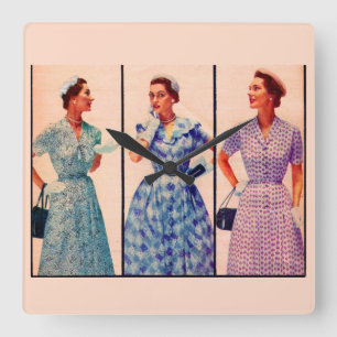 Horloge Carrée trois robes 1953 - vêtements vintages
