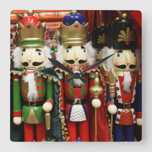 Horloge Carrée Trois sages crackers - Soldats casse-noisettes