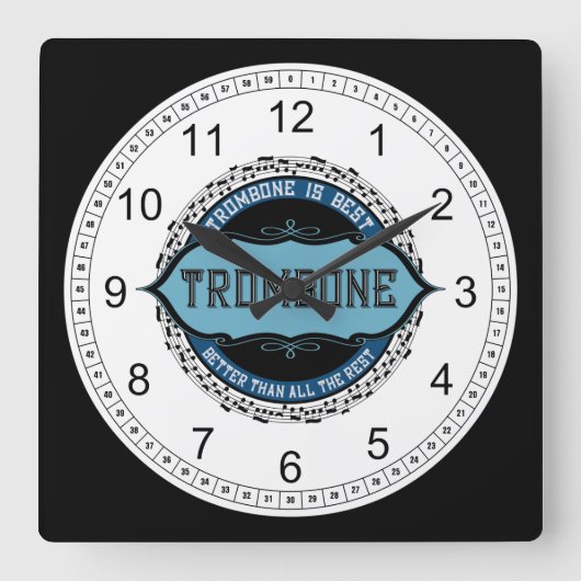 Horloge Carrée Trombone (Recto)