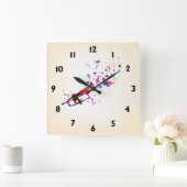 Horloge Carrée Trompette festive (Maison)