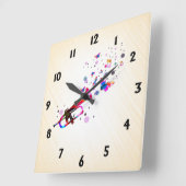 Horloge Carrée Trompette festive (Angle)